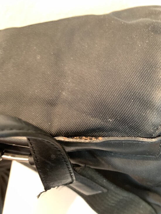 Coach vintage fabric drawstring backpack #E1J-7432 pre owned top hanger broken main image 11